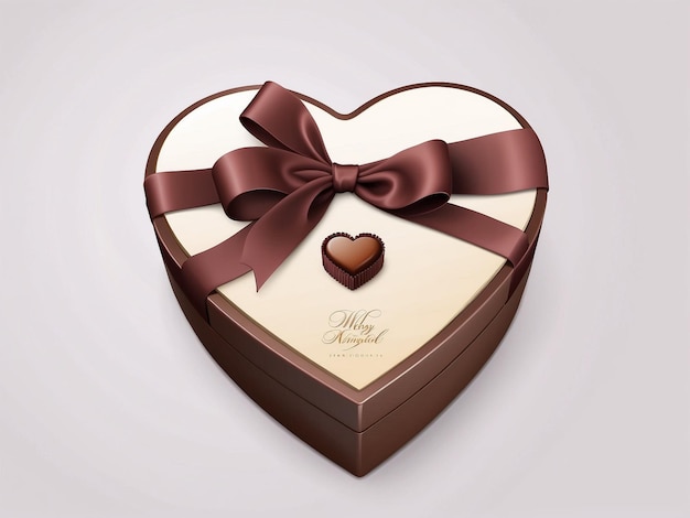 Heart shape box illustration romantic gift present packaging