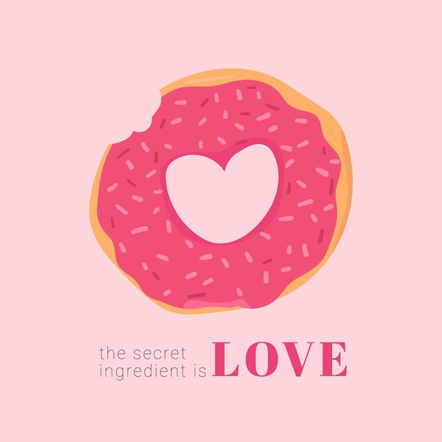 Heart shape dessert hand drawn illustration