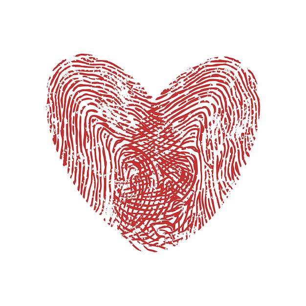 Heart shape fingerprints biometric identity sign