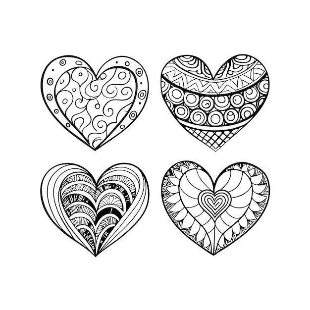 Heart Shape Icon Set Collection Vector Illustratie Concept