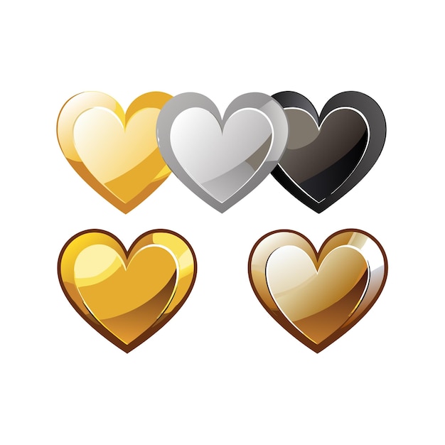 Heart Shape Icon Set Collection Vector Illustratie Concept