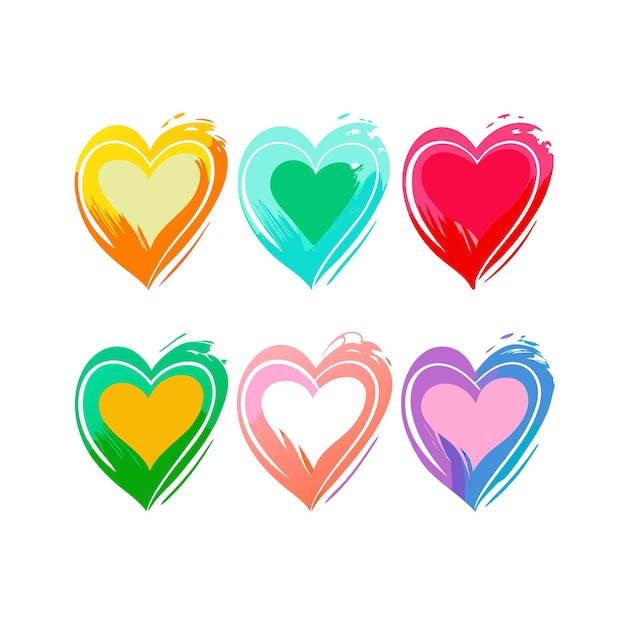 Heart Shape Icon Set Collection Vector Illustratie Concept