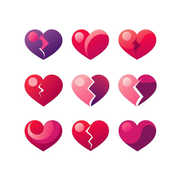 Heart Shape Icon Set Collection Vector Illustratie Concept