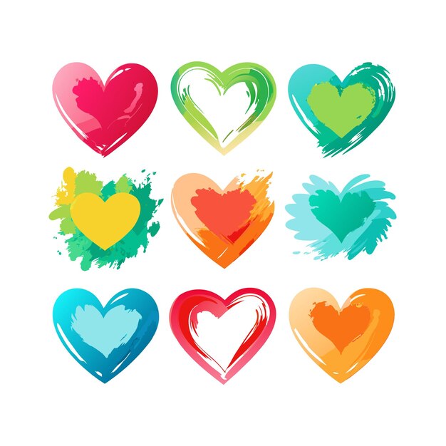 Heart Shape Icon Set Collection Vector Illustratie Concept