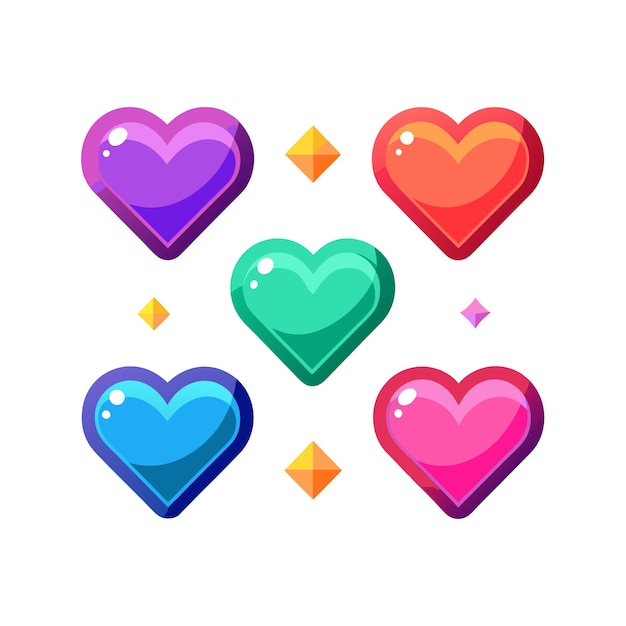 Heart Shape Icon Set Collection Vector Illustratie Concept