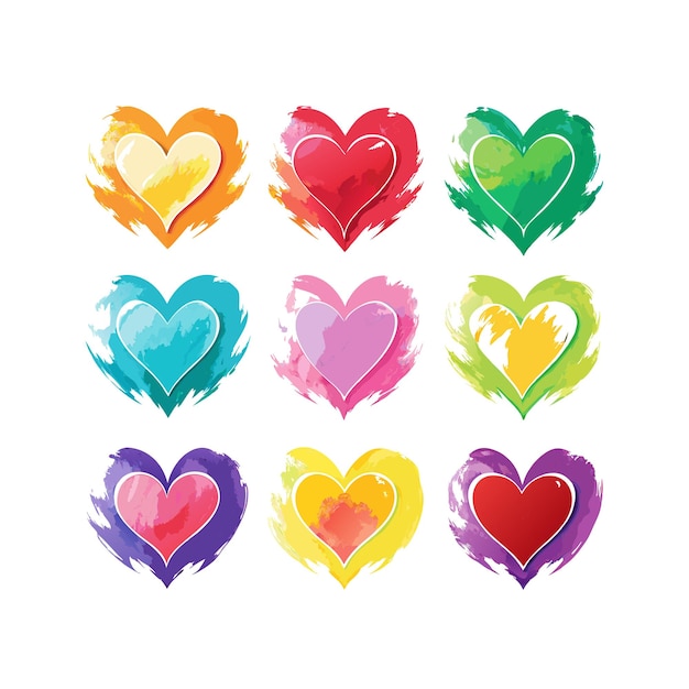 Heart Shape Icon Set Collection Vector Illustratie Concept