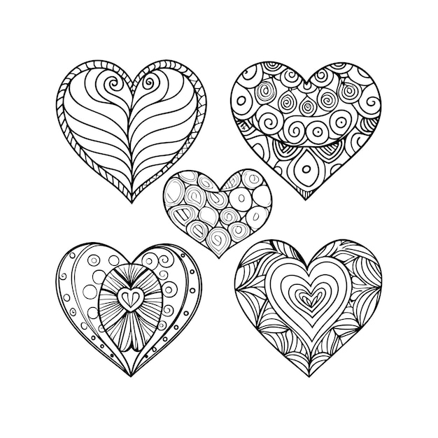 Heart Shape Icon Set Collection Vector Illustratie Concept