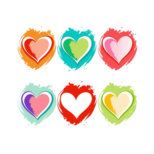 Heart Shape Icon Set Collection Vector Illustratie Concept