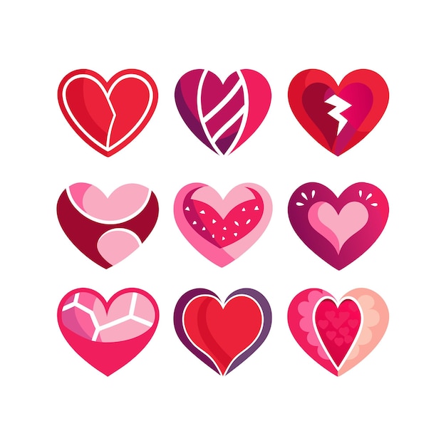 Heart Shape Icon Set Collection Vector Illustratie Concept