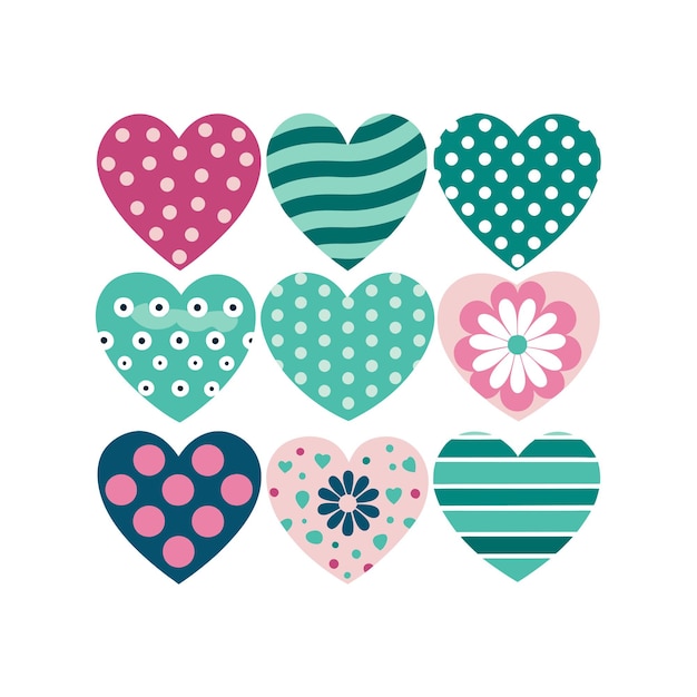 Heart Shape Icon Set Collection Vector Illustratie Concept