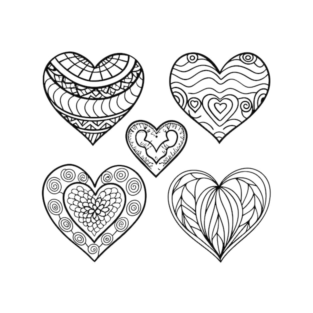 Heart Shape Icon Set Collection Vector Illustratie Concept