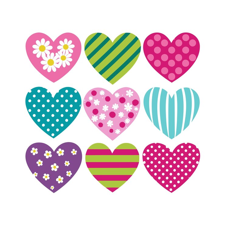 Vector heart shape icon set collection vector illustration concept