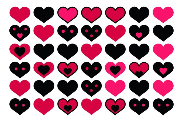 heart shape icon set vector set heart shape lovers on Valentines Day