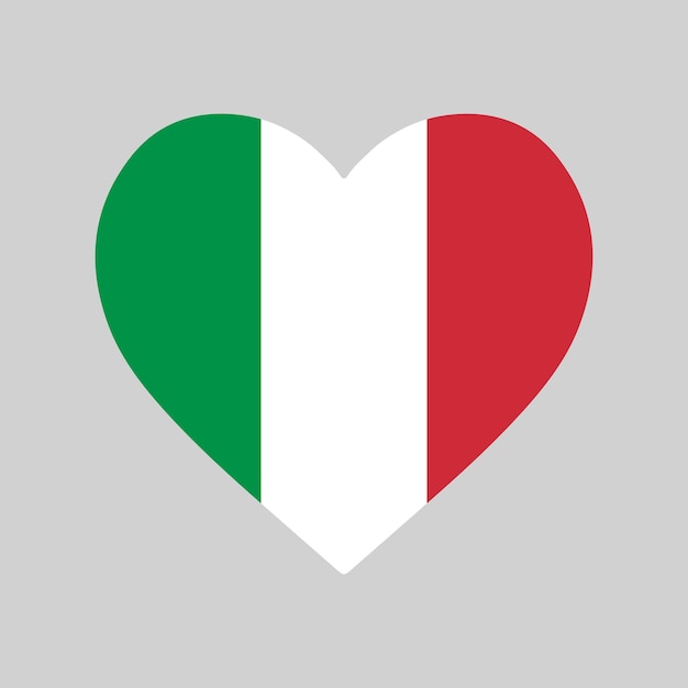 Heart Shape Italy Flag