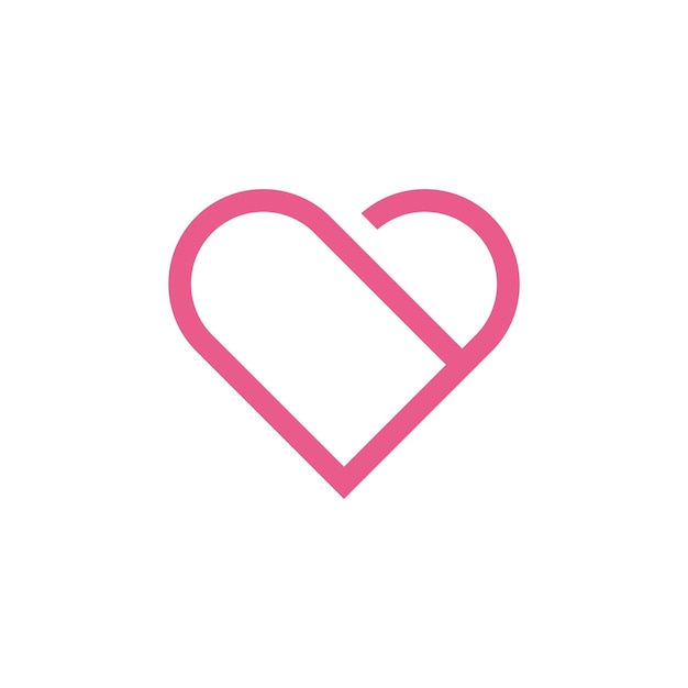 Heart Shape Love Icon Vector Template