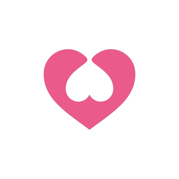 Heart Shape Love Icon Vector Template