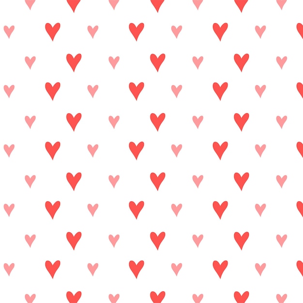 Heart shape pattern on pink color and white background