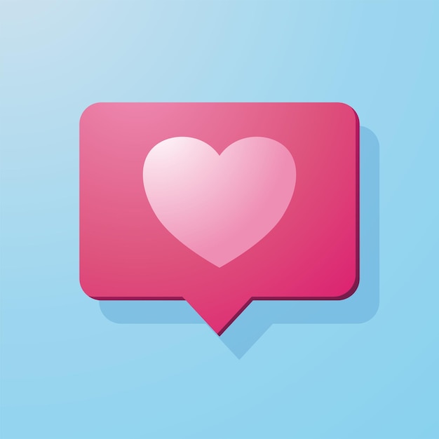 heart shape pop up social media icon