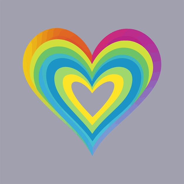 heart shape in rainbow colors