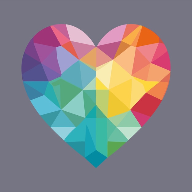 Vector heart shape in rainbow colors