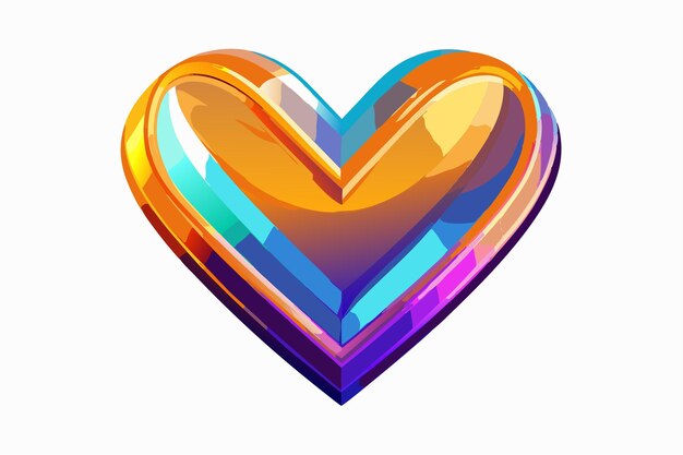 Heart Shape Stickers 3D Vector Abstract en Moderne Ontwerpen