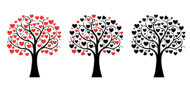 Vector heart shape tree logo design vector tree logo tree of life icon on white background wall art