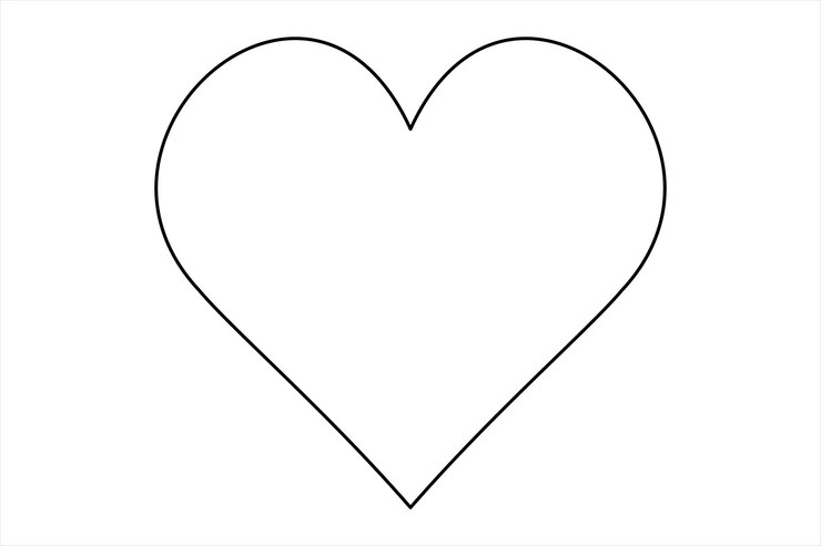 a heart shape with a black border in the middle