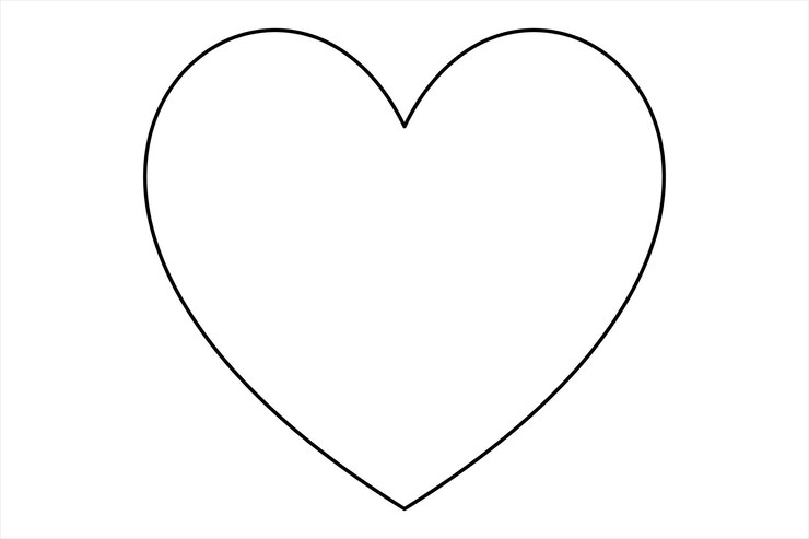 Vector a heart shape with a black line drawn on it