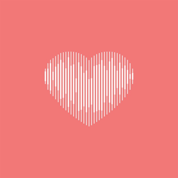 Heart shape with music visualizer concept Simple vector illustration