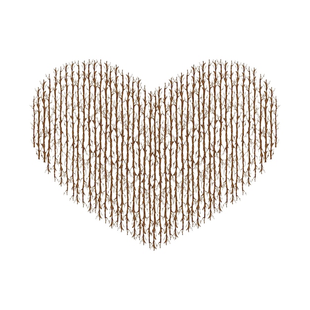 Heart shape with tree wooden fence