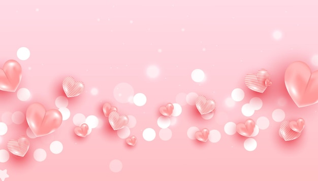 heart shaped balloon and glitter  for romantic banner design.