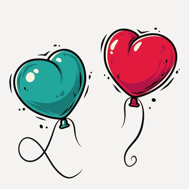 Vector heart shaped balloon.