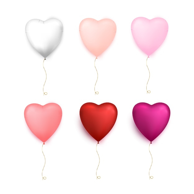 Heart shaped balloons. happy valentines day.  illustration