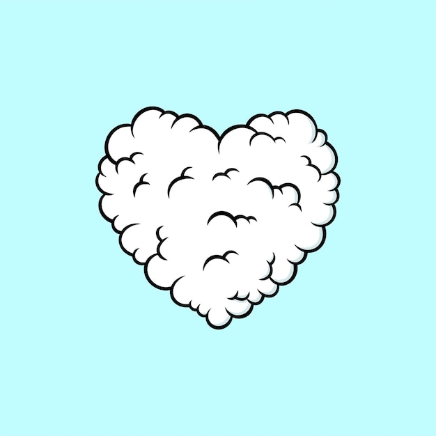 Heart Shaped Cloud Cartoon Vector