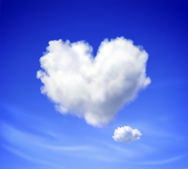 심장 모양의 구름