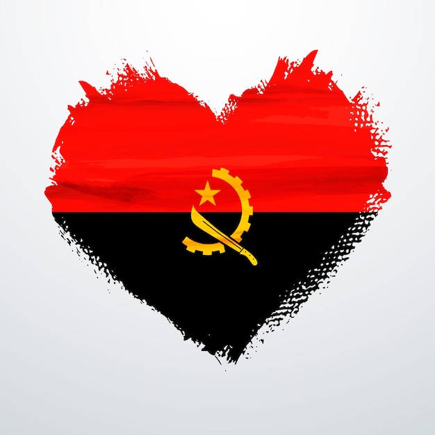 Heart shaped flag of Angola