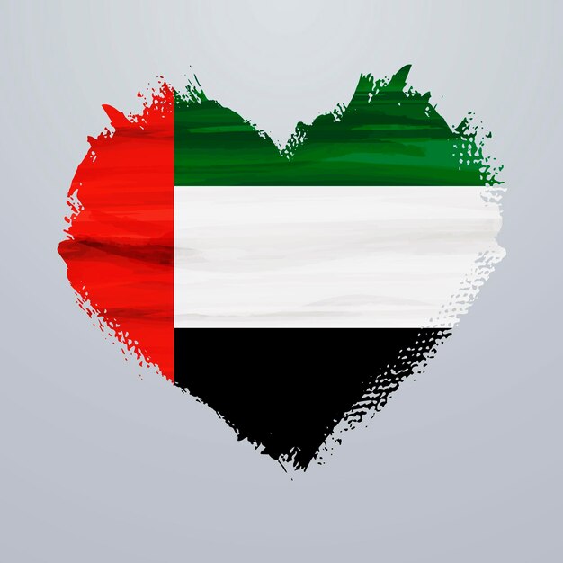 Heart shaped flag of Arab Emirates