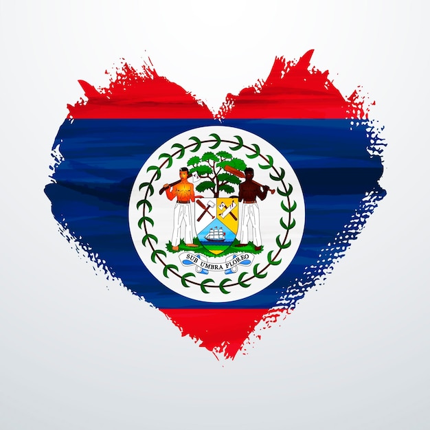 Premium Vector  Heart shaped flag of Belize