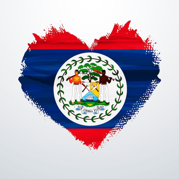 Heart shaped flag of Belize