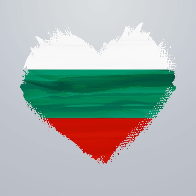 Heart shaped flag of Bulgaria