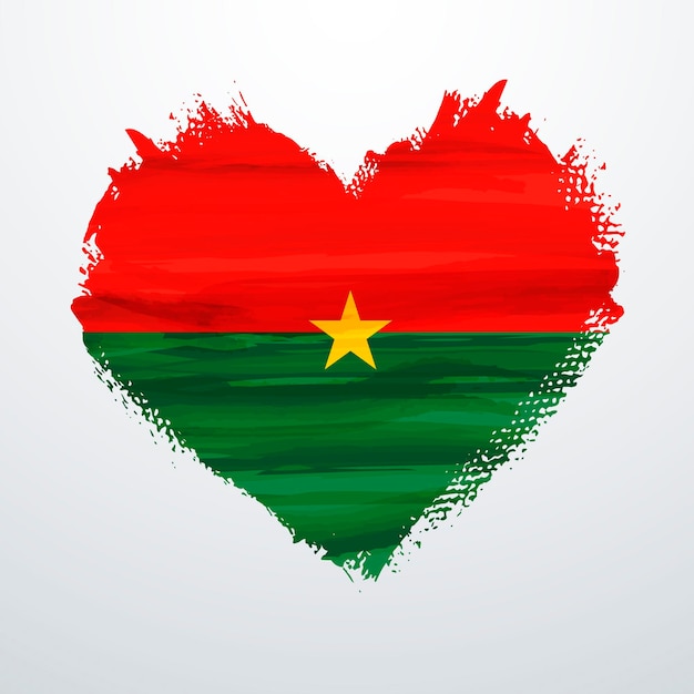 Heart shaped flag of Burkina Faso