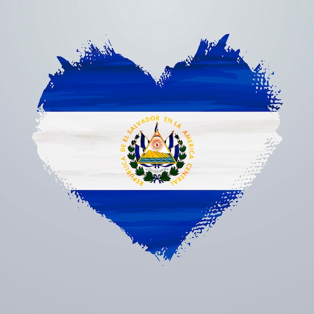 Heart shaped flag of El Salvador