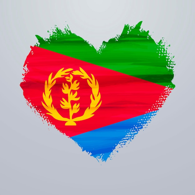 Heart shaped flag of Eritrea