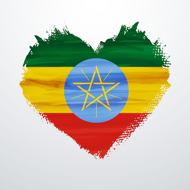 Heart shaped flag of Ethiopia