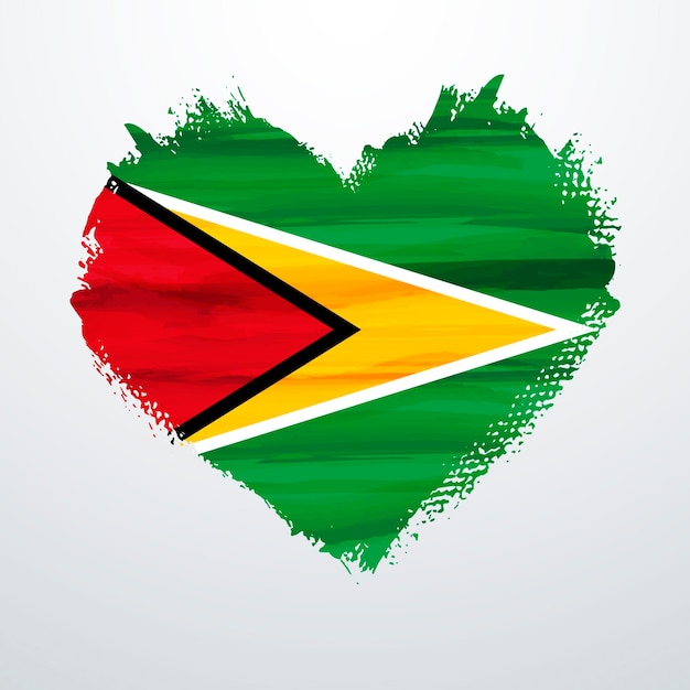 Heart shaped flag of Guyana