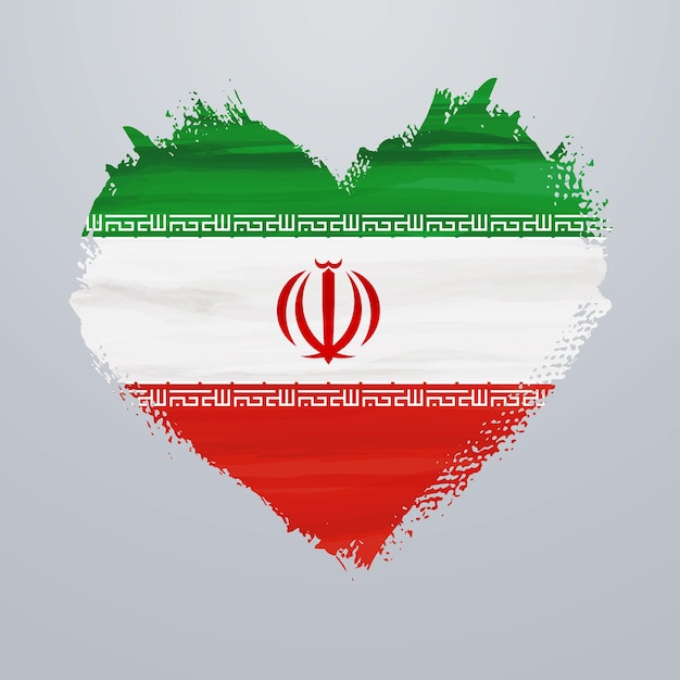 Heart shaped flag of Iran