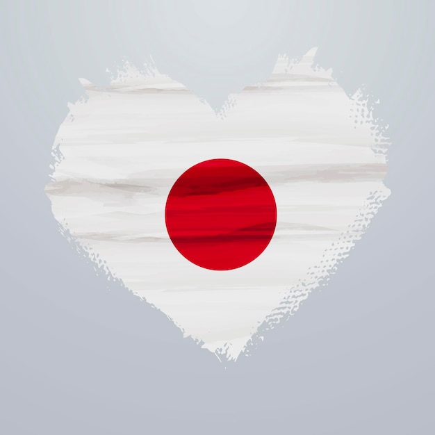 Флаг Японии в форме сердца