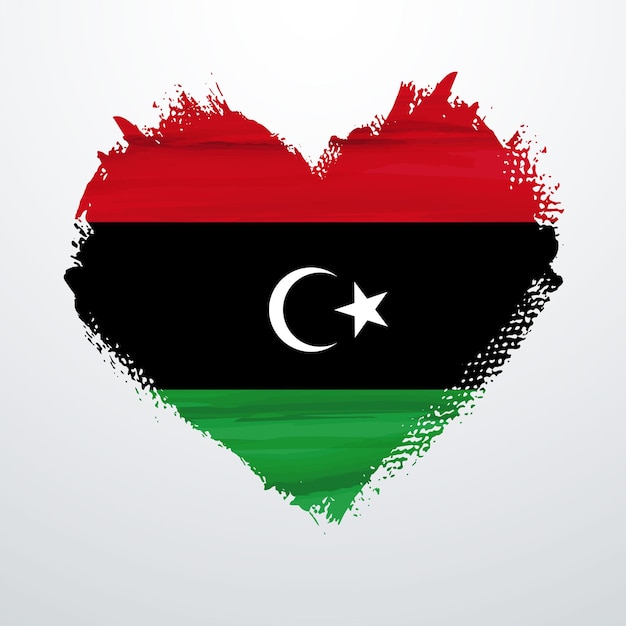 Heart shaped flag of Lybia