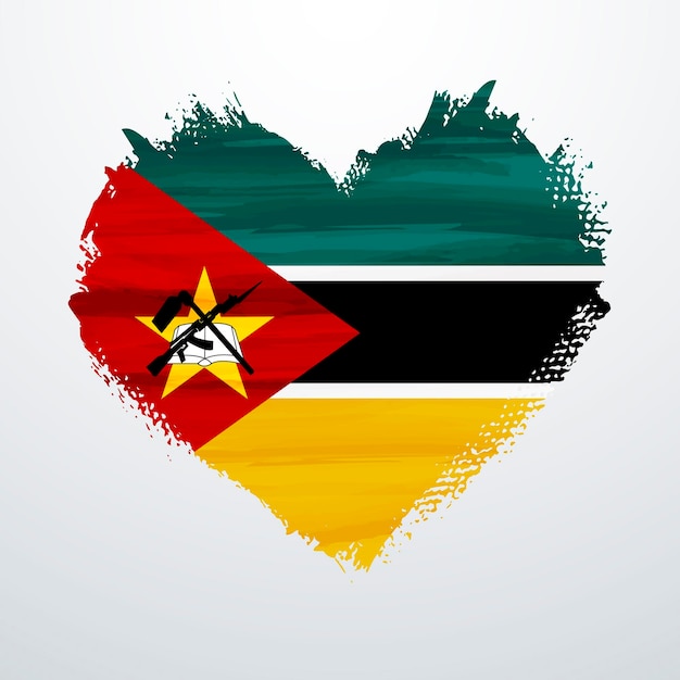 Heart shaped flag of Mozambique