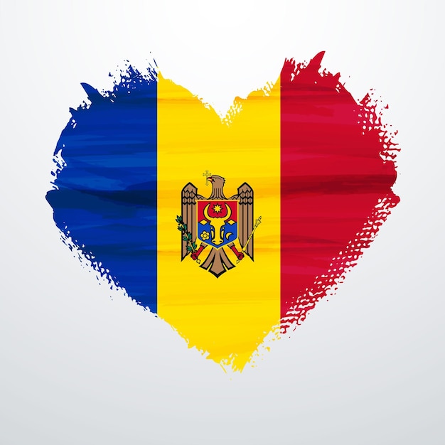 Флаг молдовы в форме сердца